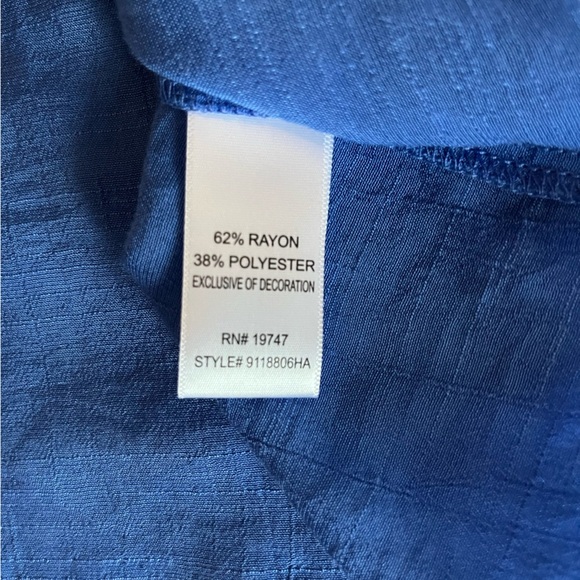 Counterparts Rich Blue Ruffle Sleeve Blouse Women’s Size XL - Picture 12 of 16